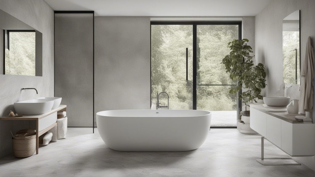 Come Migliorare Il Bagno Di Casa: Bagno moderno con pareti bianche e pavimenti in marmo